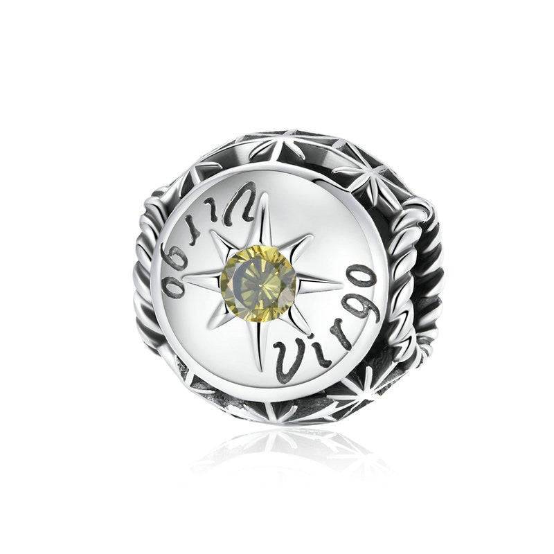 Virgo zodiac charm with yellow zircon