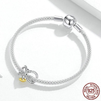 Sterling silver bracelet with Heart Infinity Charm