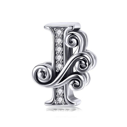 Stylish letter I charm with crystal accents