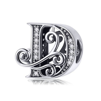 Stylish letter D charm with crystal accents