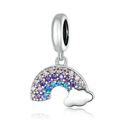 Colorful rainbow charm with cloud detail