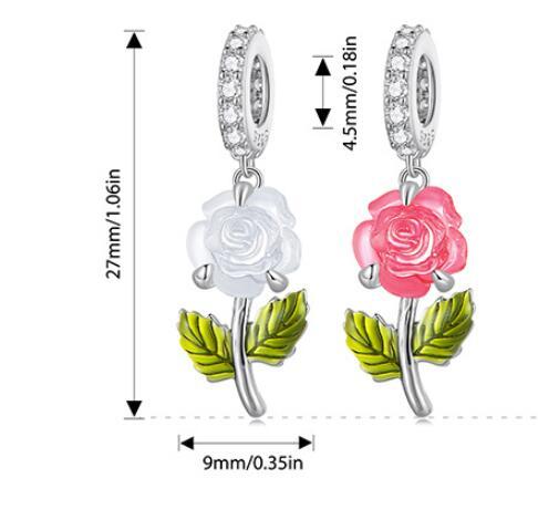 Dimensions of color-changing rose charm