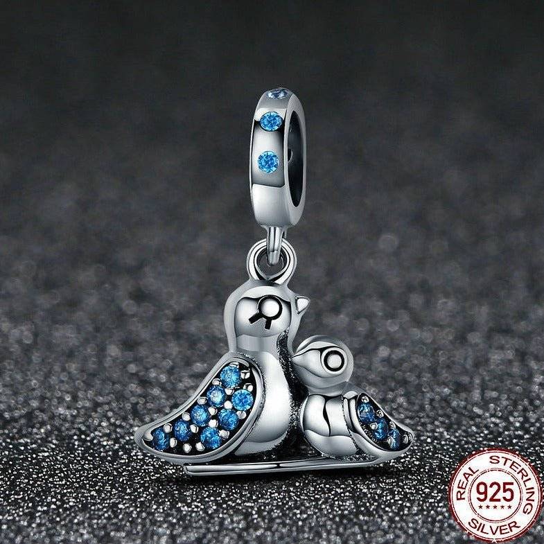 Sterling silver bird charm with 925 stamp