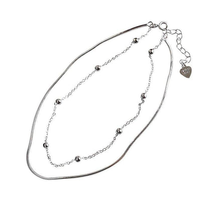 Double round bead anklet