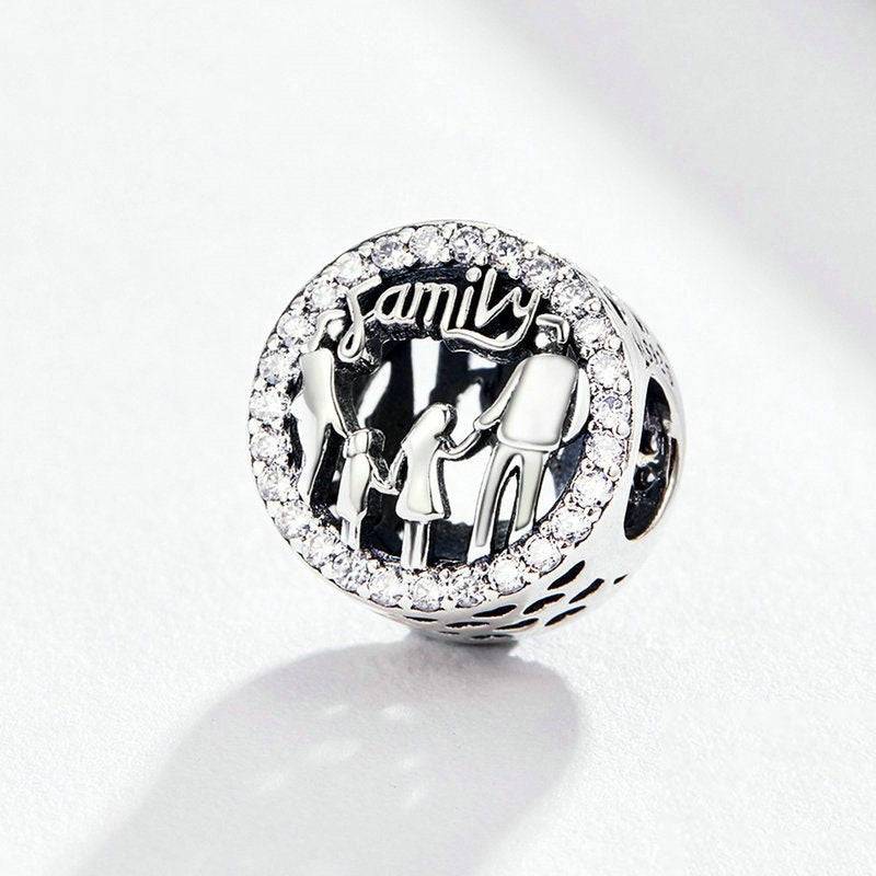 Silver Family Charm close-up