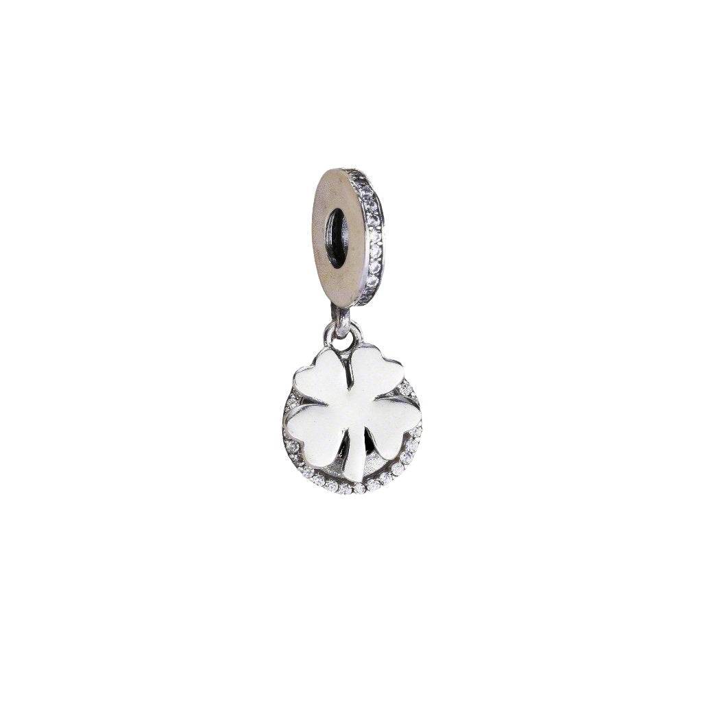 Elegant Four-Leaf Clover Charm in silver