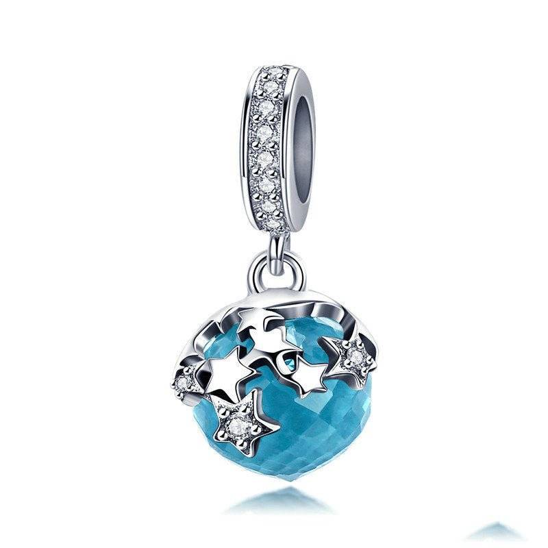 Starlight Charm with blue gemstone and star accents